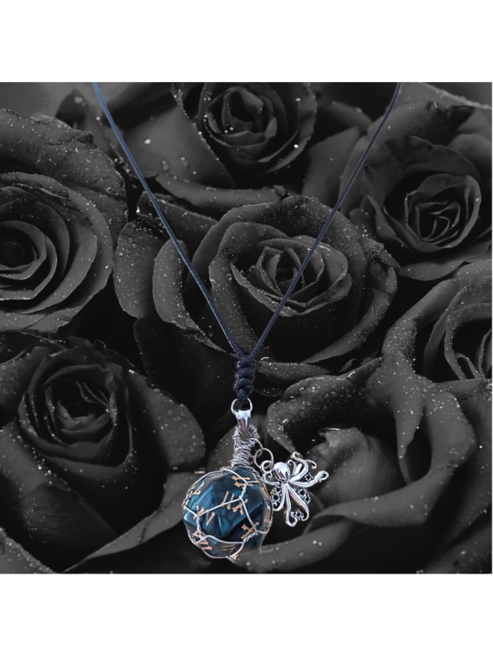 Kraken’s Grasp d12 Necklace – Custom Wire Wrapped Teal 12-Sided Die Pendant - Thumbnail 7