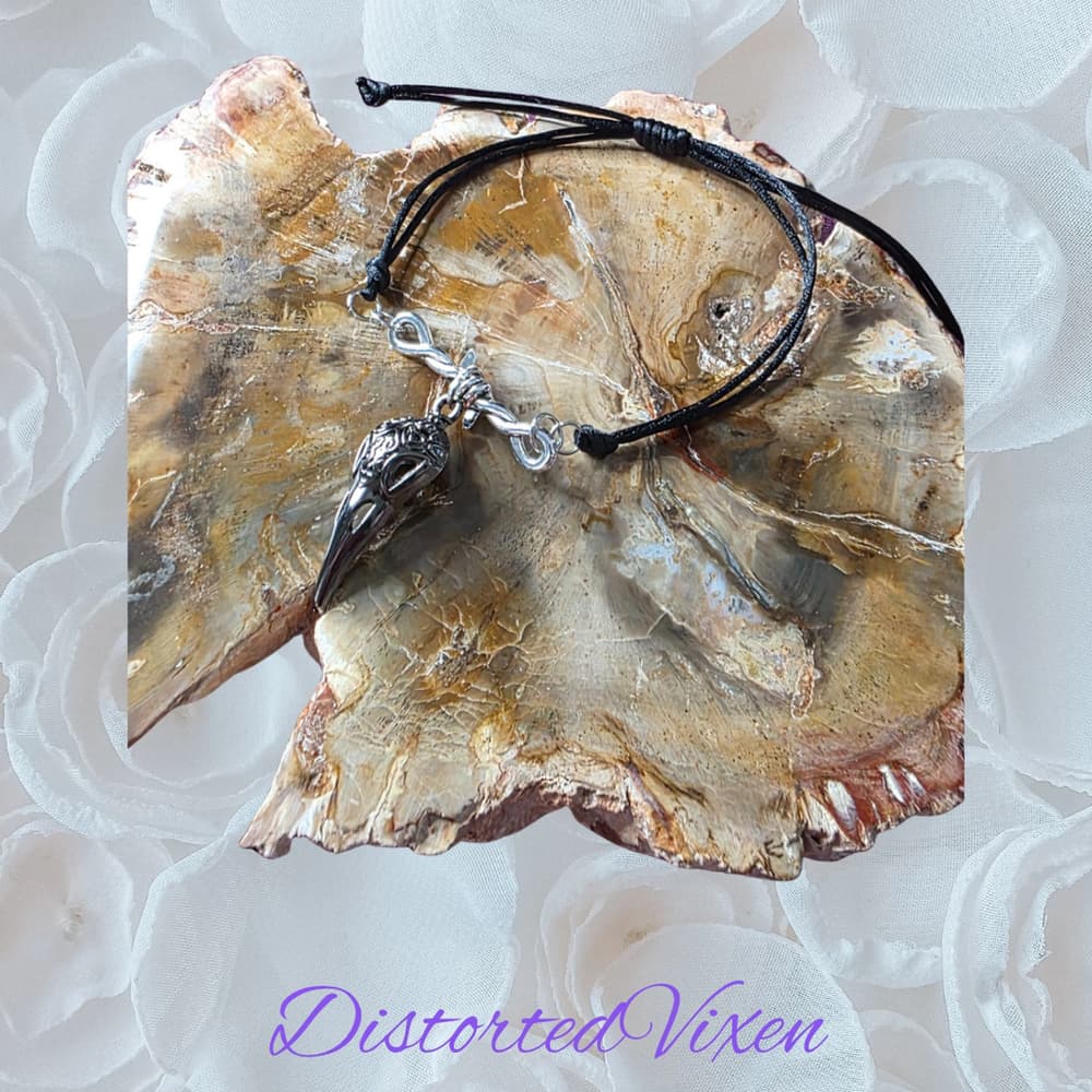 Barbed Wire Charm Bracelet – Cord Adjustable Gothic Talisman | Dark Feminine - Thumbnail 7