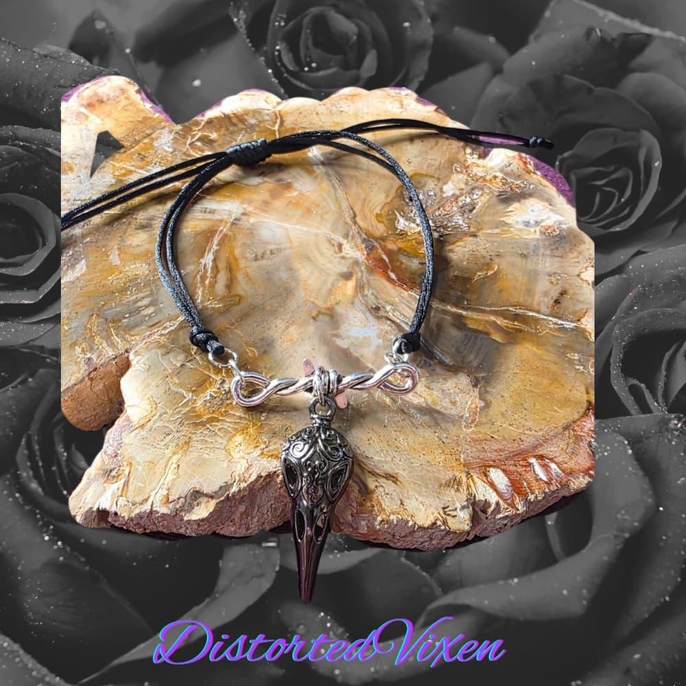 Barbed Wire Charm Bracelet – Cord Adjustable Gothic Talisman | Dark Feminine - Thumbnail 9