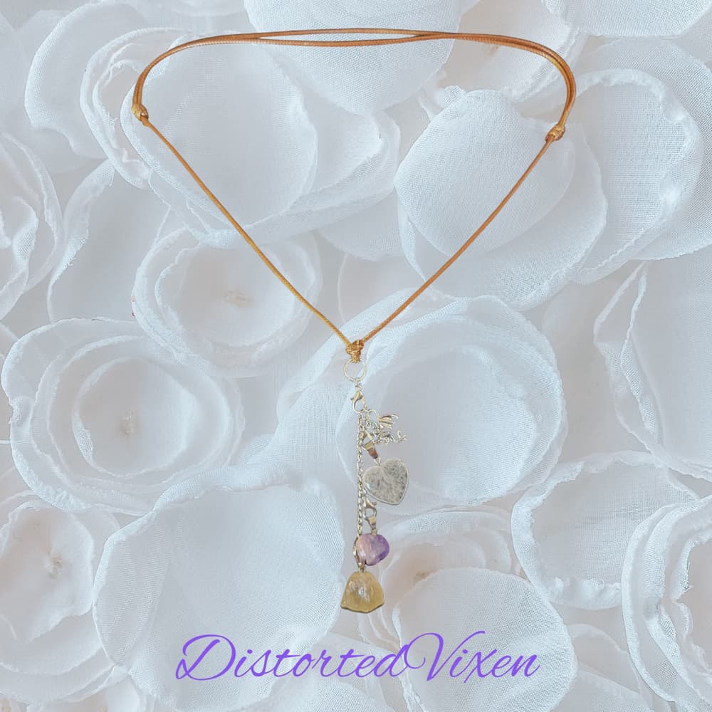Amethyst, Citrine & Quartz Dragon Necklace – Fully Customizable Crystal Jewelry - Thumbnail 4