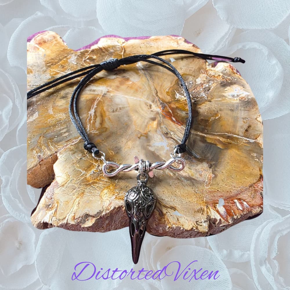 Barbed Wire Charm Bracelet – Cord Adjustable Gothic Talisman | Dark Feminine - Thumbnail 8