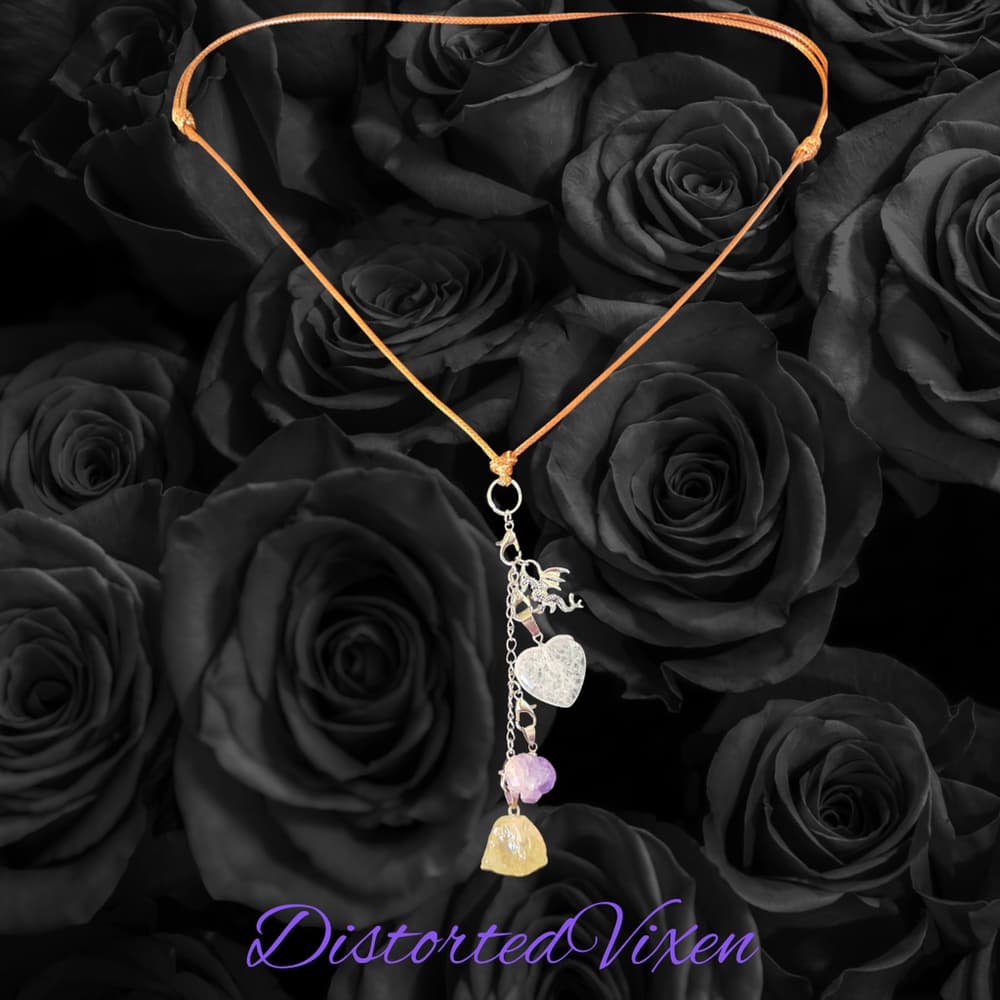 Amethyst, Citrine & Quartz Dragon Necklace – Fully Customizable Crystal Jewelry - Thumbnail 5