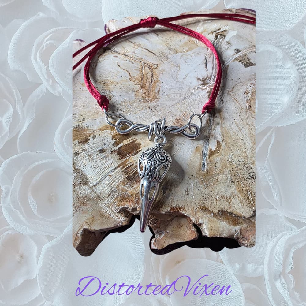 Barbed Wire Charm Bracelet – Red Cord Adjustable Gothic Talisman | Dark Feminine - Thumbnail 10