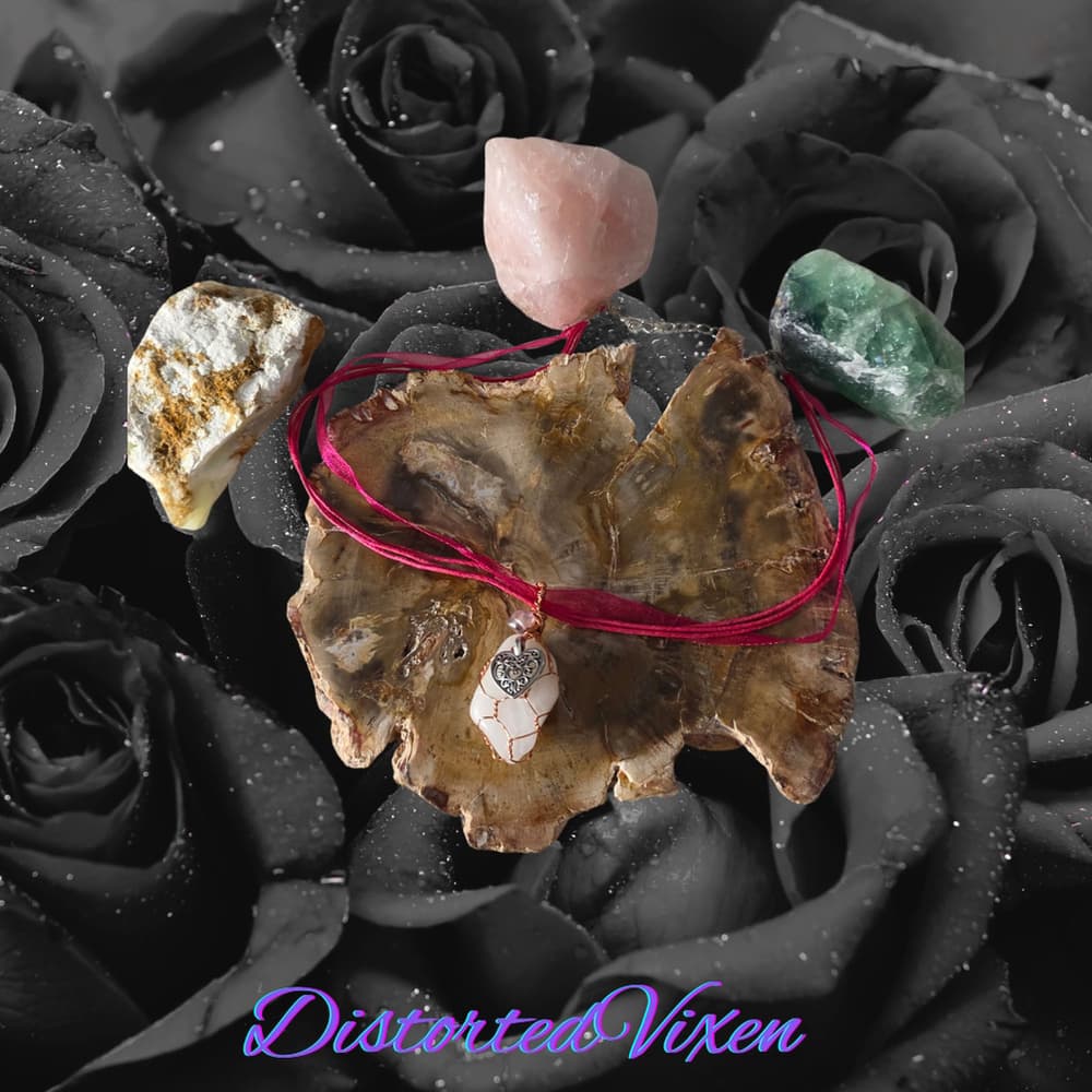 Milky Rose Quartz & Rainbow Fluorite Cage Necklace | Hand-Wrapped Copper with He - Thumbnail 5