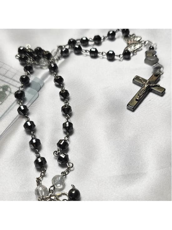 Hematite Cross Butterfly Crystal Necklace Smokey Quartz Clear Quartz Beaded - Thumbnail 7