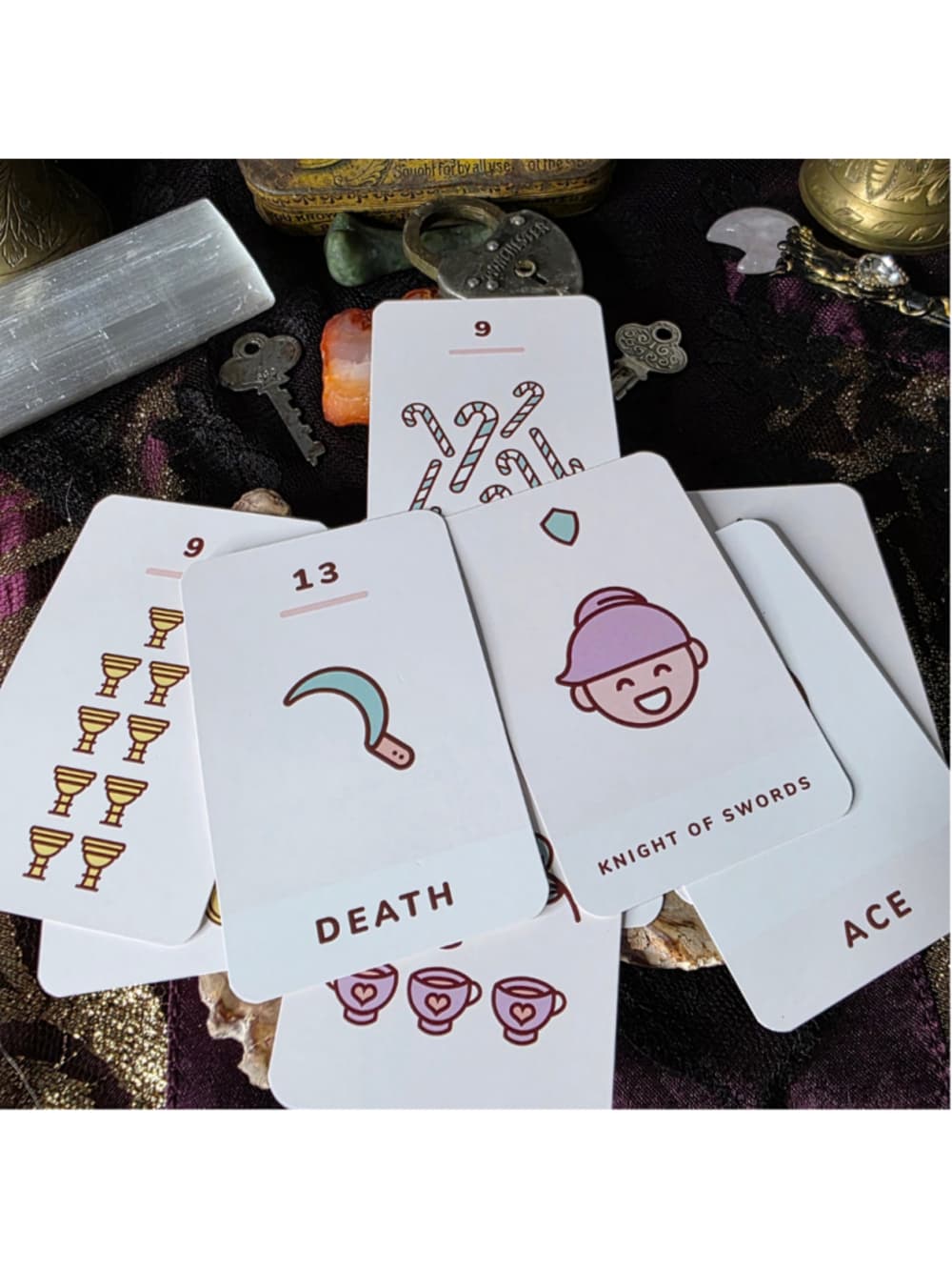 Kawaii Tarot Deck - Diana Lopez Pre-Loved & Energized Cute Minimalist 78-Cards - Thumbnail 2