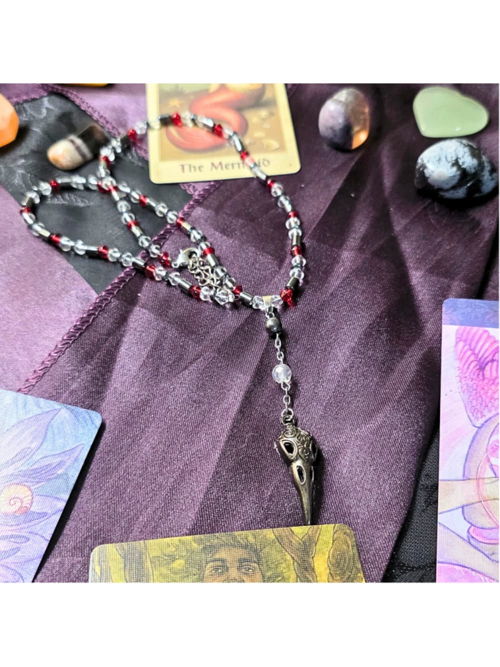 Genuine Hematite Beaded Necklace Metallic Grey Crystal Choker Protection - Thumbnail 5