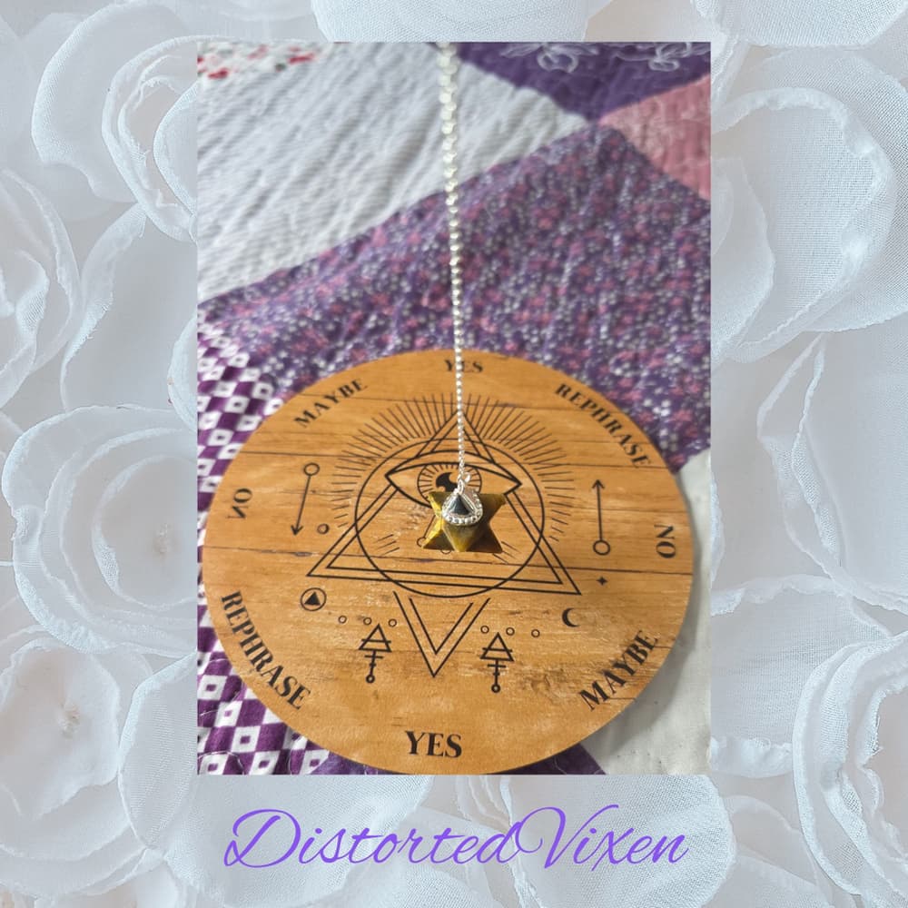 Tiger’s Eye Merkaba Pendulum • Crystal Dowsing Tool • Divination - Thumbnail 3