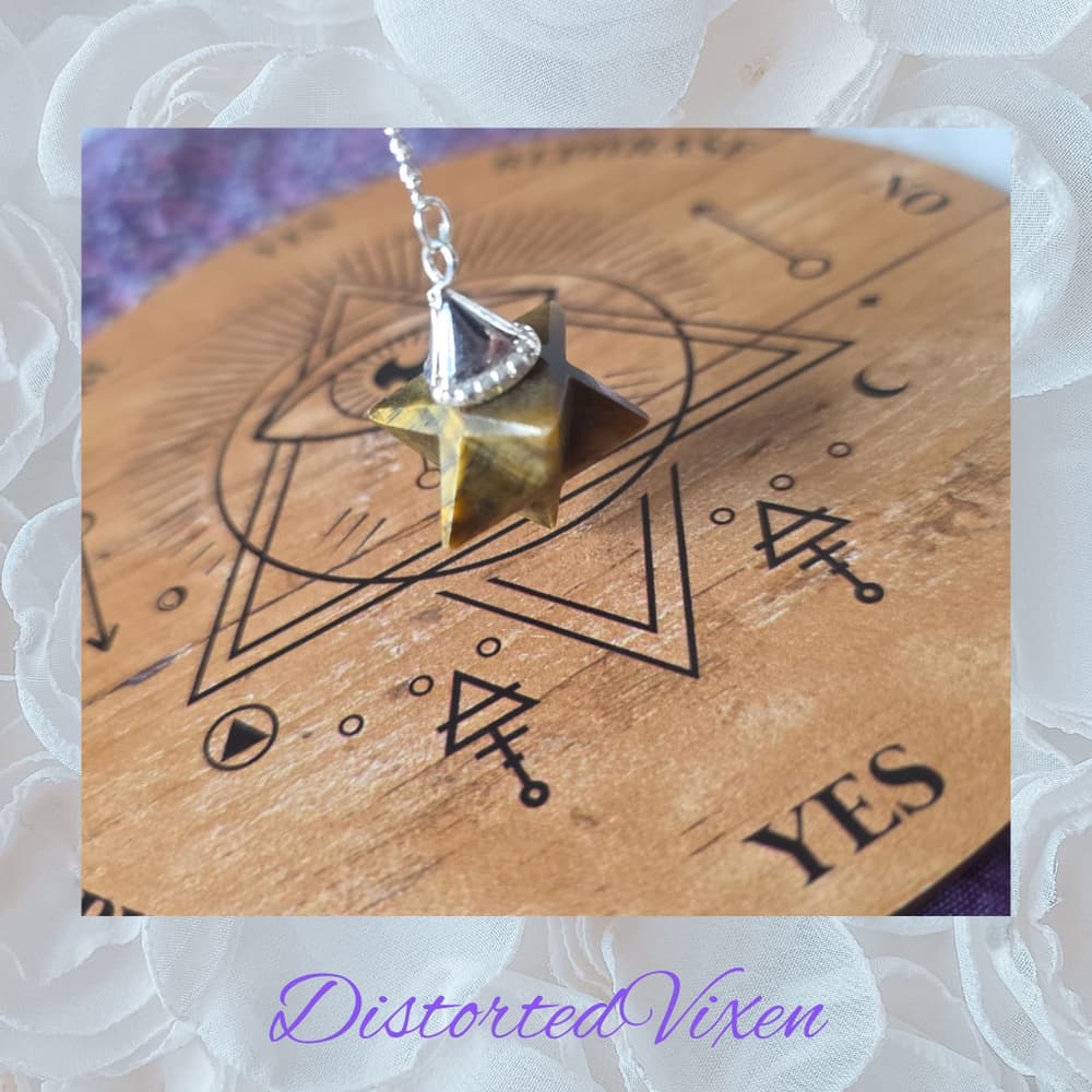 Tiger’s Eye Merkaba Pendulum • Crystal Dowsing Tool • Divination - Thumbnail 5