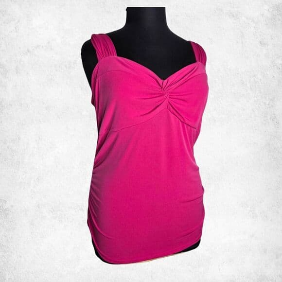 Torrid Fuchsia Ruched Tank Top 2X – Plus Size Pink Sleeveless Sweetheart Blouse - Thumbnail 8