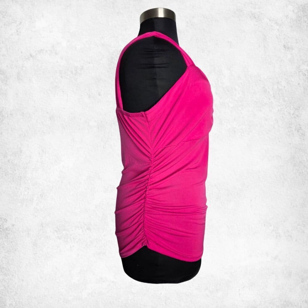 Torrid Fuchsia Ruched Tank Top 2X – Plus Size Pink Sleeveless Sweetheart Blouse - Thumbnail 6