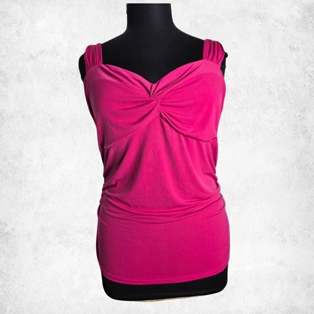 Torrid Fuchsia Ruched Tank Top 2X – Plus Size Pink Sleeveless Sweetheart Blouse - Thumbnail 3