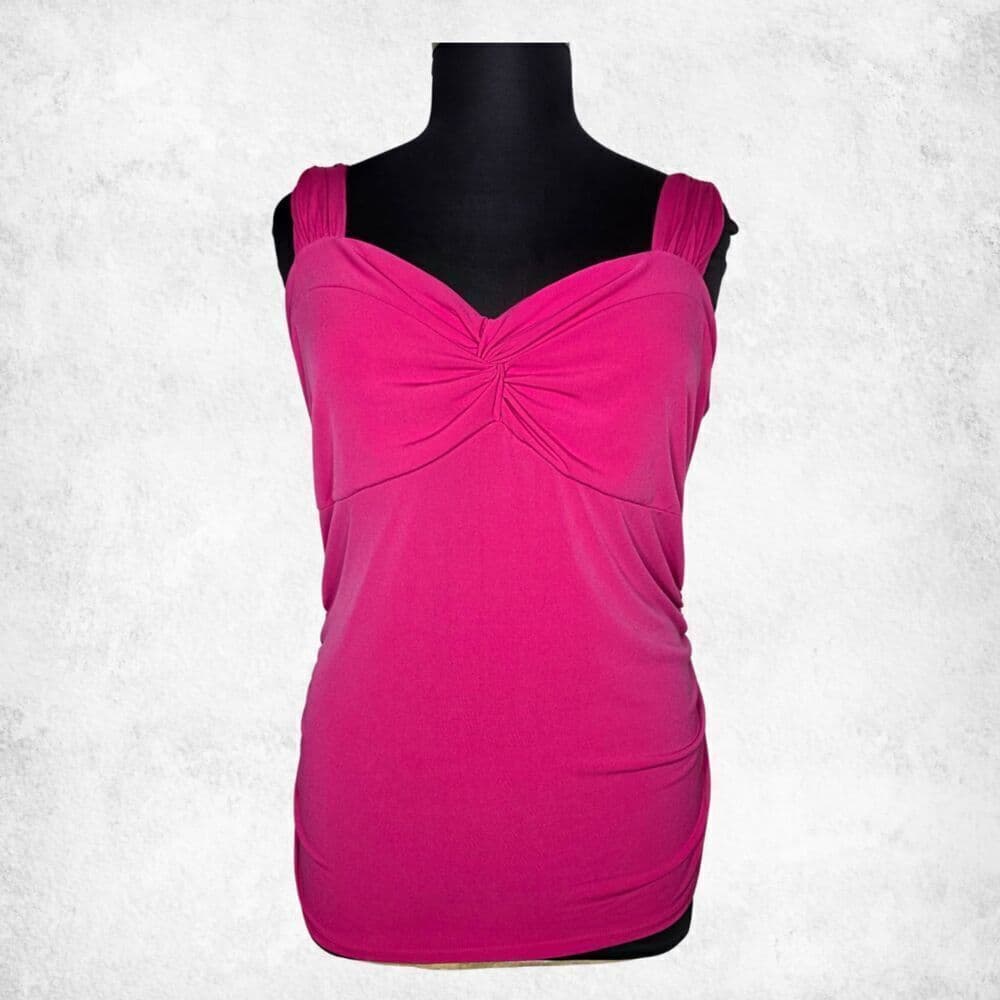 Torrid Fuchsia Ruched Tank Top 2X – Plus Size Pink Sleeveless Sweetheart Blouse - Thumbnail 4