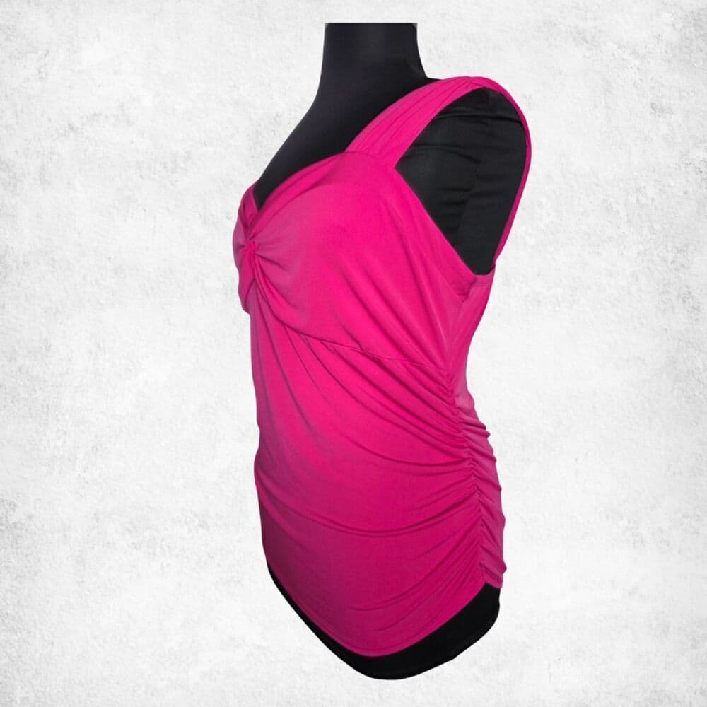 Torrid Fuchsia Ruched Tank Top 2X – Plus Size Pink Sleeveless Sweetheart Blouse