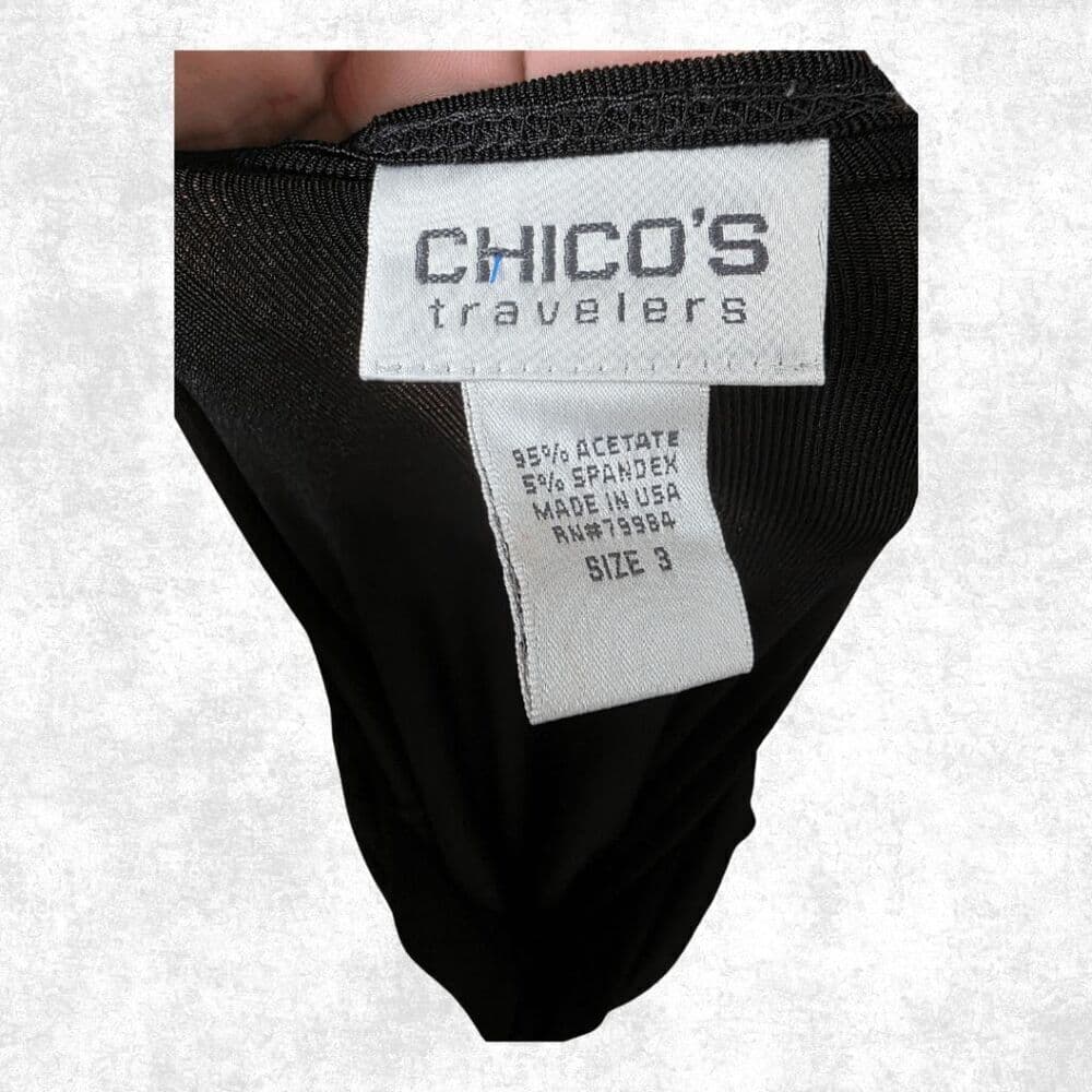 🔥 CHICO’S Travelers Black Cowl Neck Top – Size 3 (XL/16) - Thumbnail 3