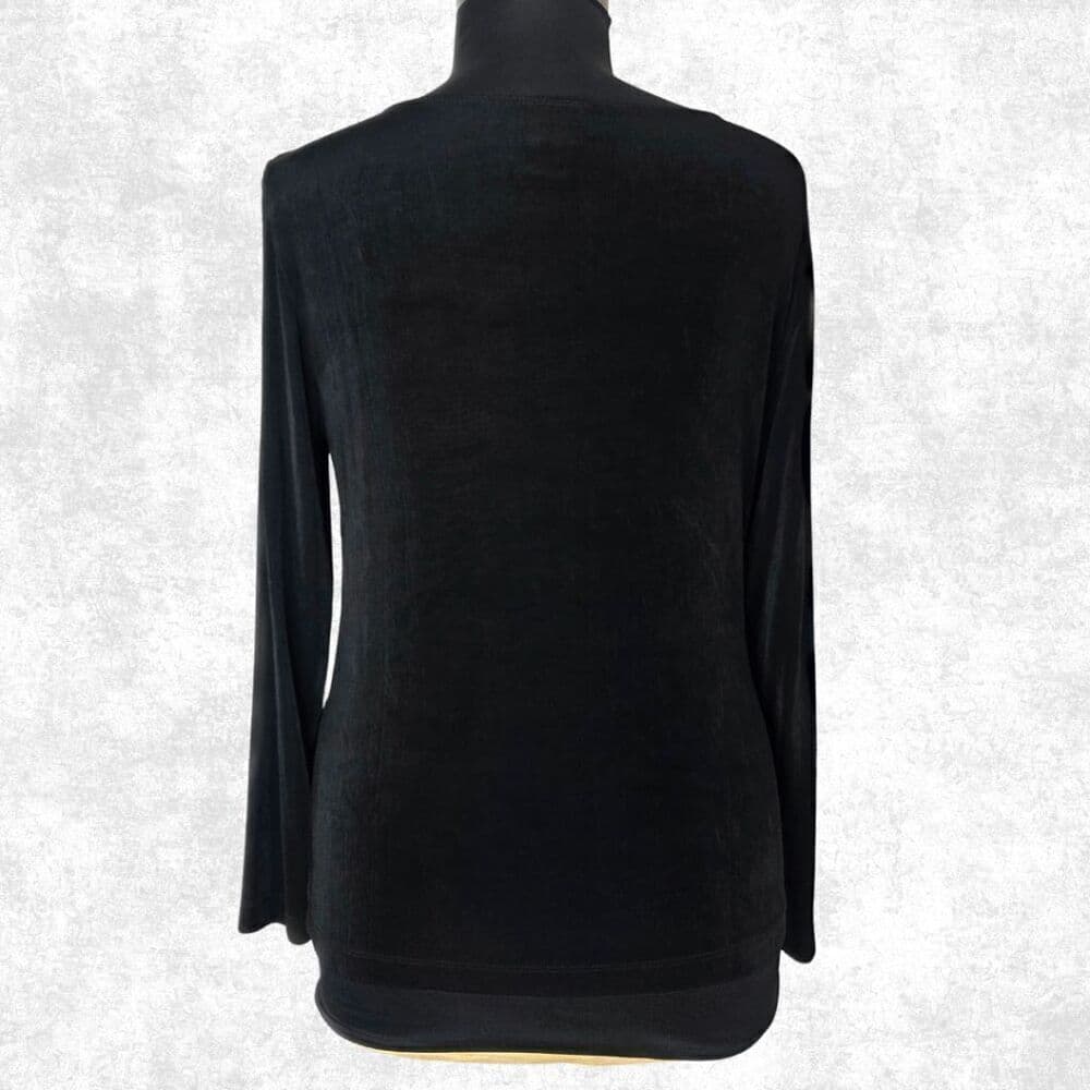 🔥 CHICO’S Travelers Black Cowl Neck Top – Size 3 (XL/16)