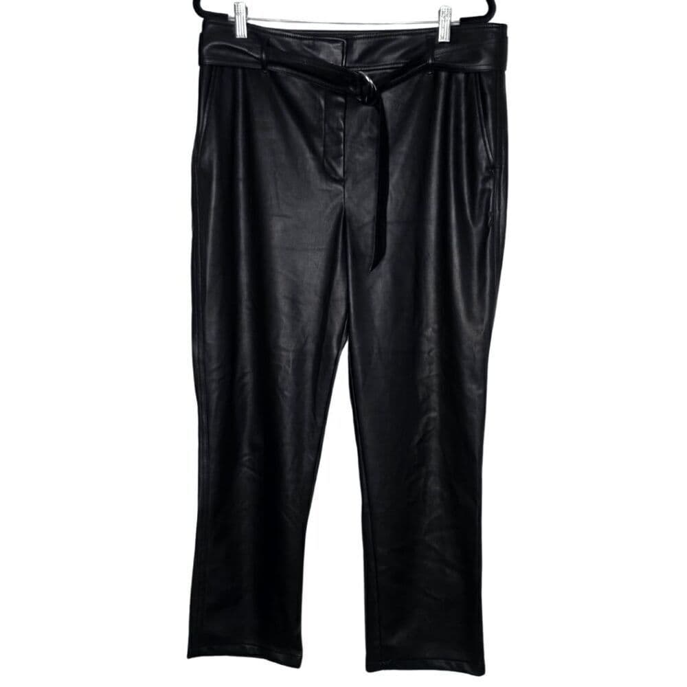 LOFT Black Faux Leather Paperbag Pants – Size 14 - Thumbnail 7