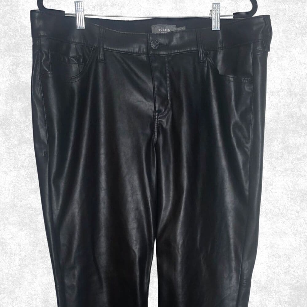 Torrid Faux Leather Pants Black Size 18R High Rise Rocker Chic Plus Size - Thumbnail 2
