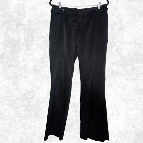 Tracy Evans Black Satin Dress Pants Women’s 11 Flared Trousers Y2K Goth Glam - Thumbnail 8