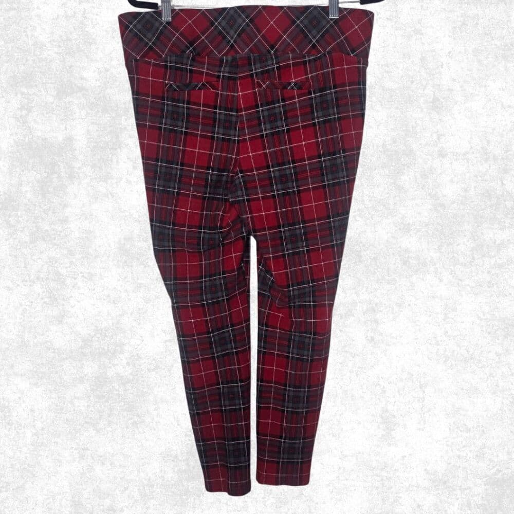 Torrid Pixie Red Plaid Pants – Size 1R – Grunge Punk Stretch Fit - Thumbnail 4