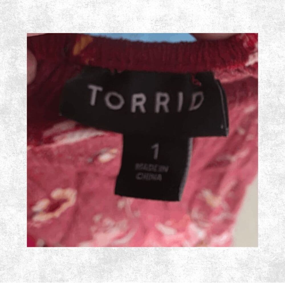 Torrid Red Floral Cold Shoulder Top – Plus Size 1 (14–16) | Boho Gauze Blouse - Thumbnail 2