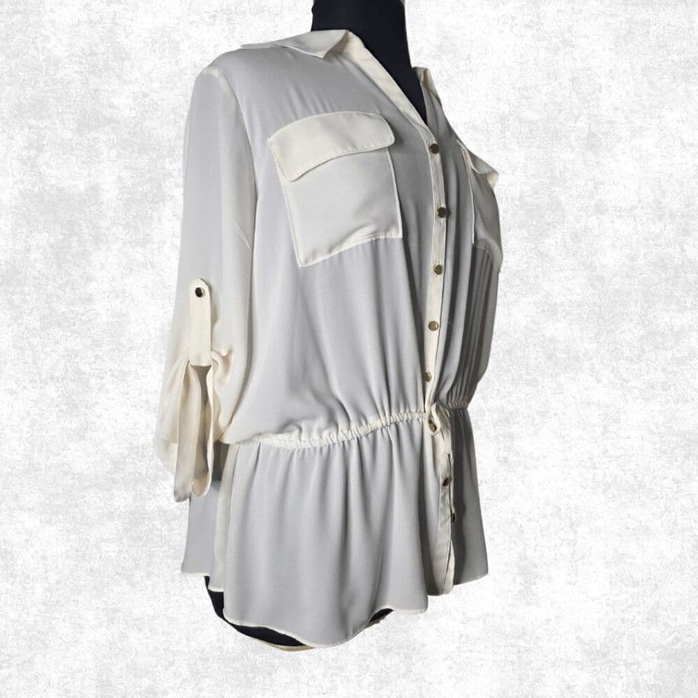 Lane Bryant Ivory Button Front Blouse – Size 18/20