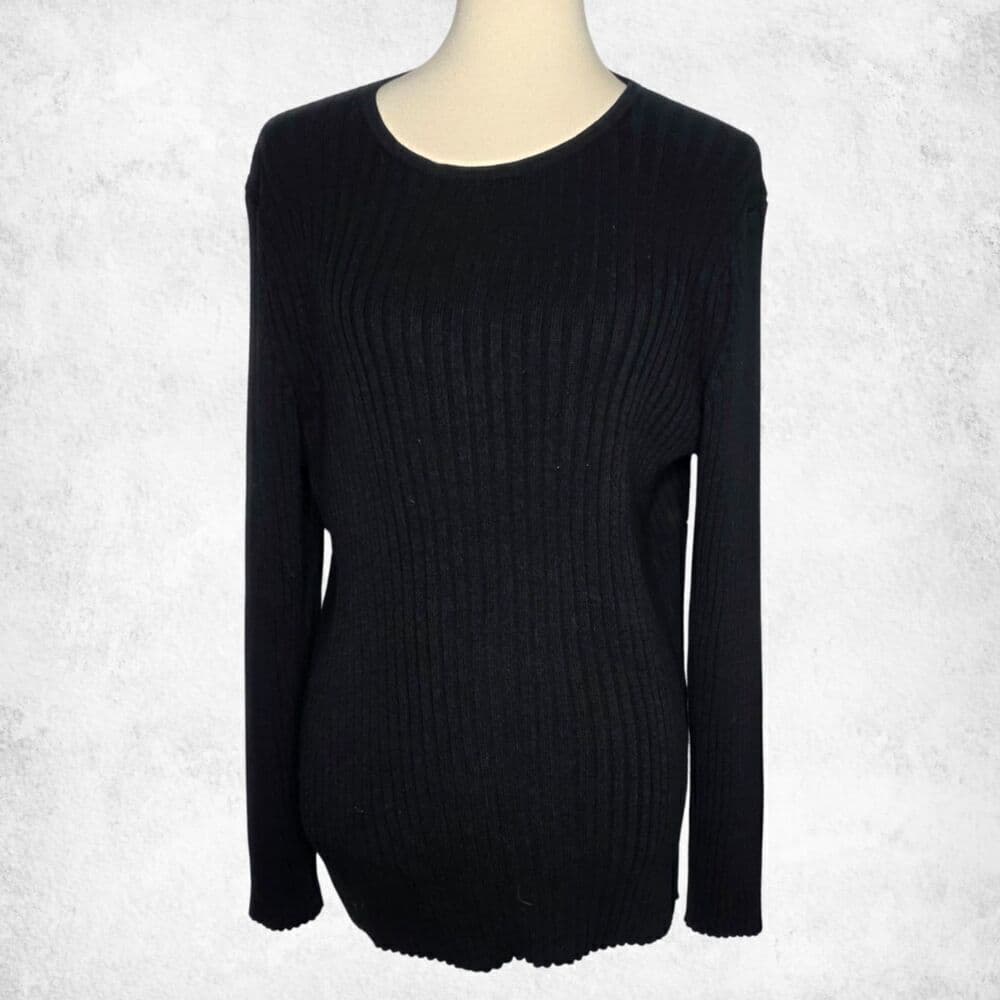 GAP Maternity Black Ribbed Knit Sweater – Size XL - Thumbnail 6