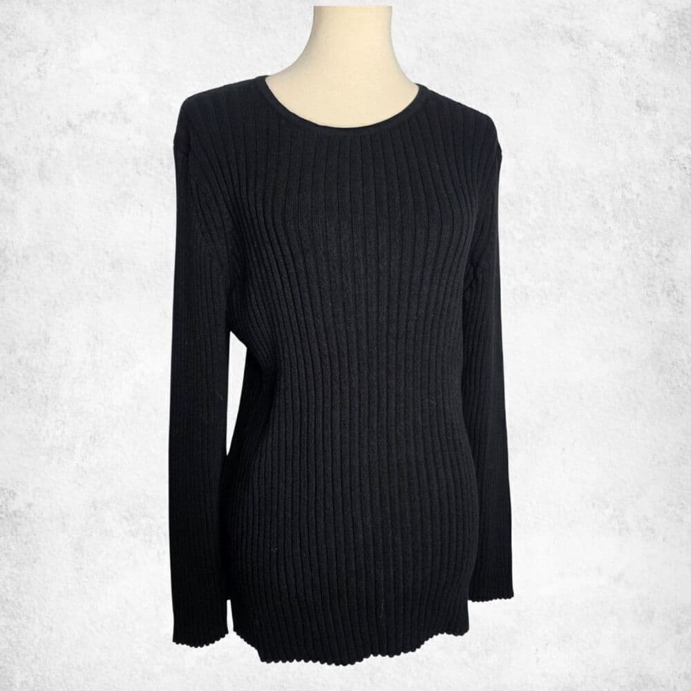 GAP Maternity Black Ribbed Knit Sweater – Size XL - Thumbnail 5