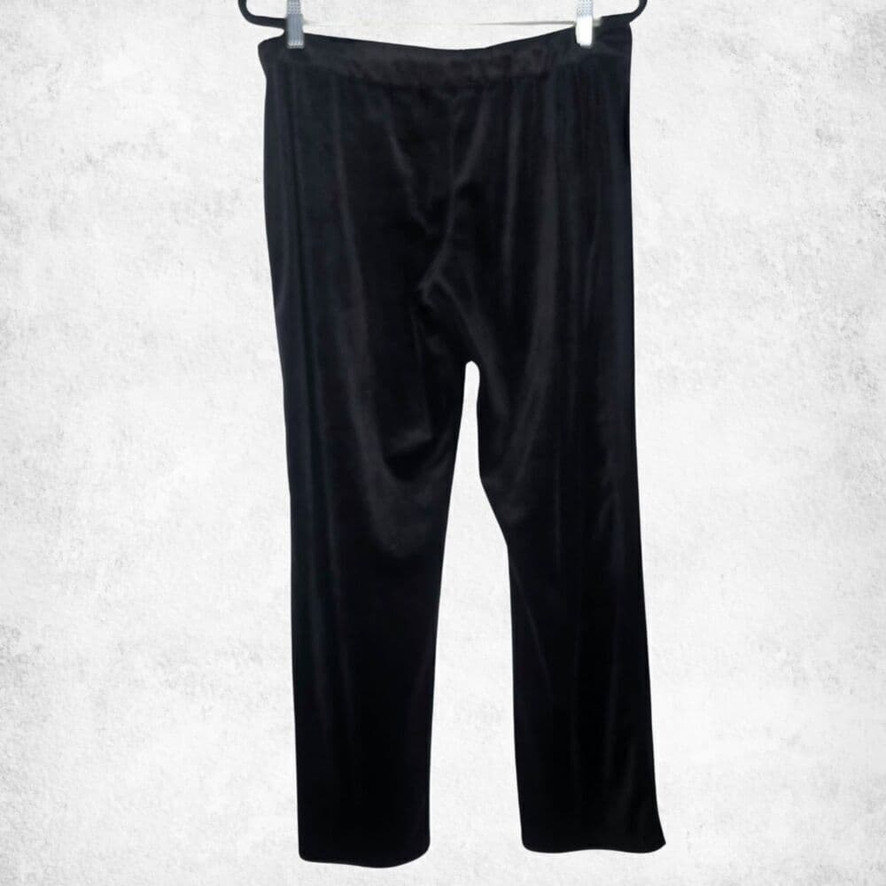 Black Velvet Pants Medium Soft Stretch Lounge Trousers Lux Goth Glam Essential