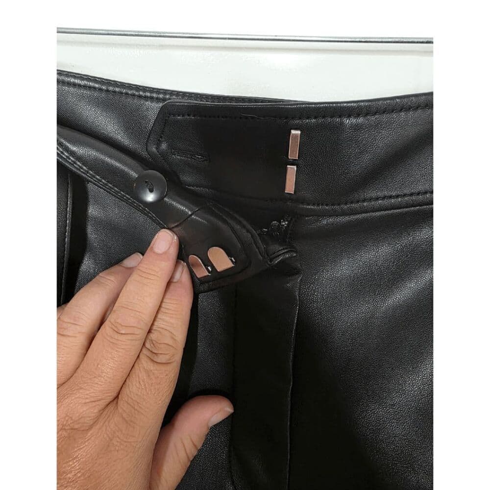 LOFT Black Faux Leather Paperbag Pants – Size 14 - Thumbnail 6