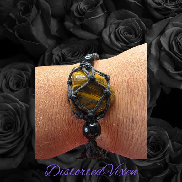 Tiger's Eye Macramé Crystal Jewelry | Bracelet | One of a Kind - Thumbnail 8