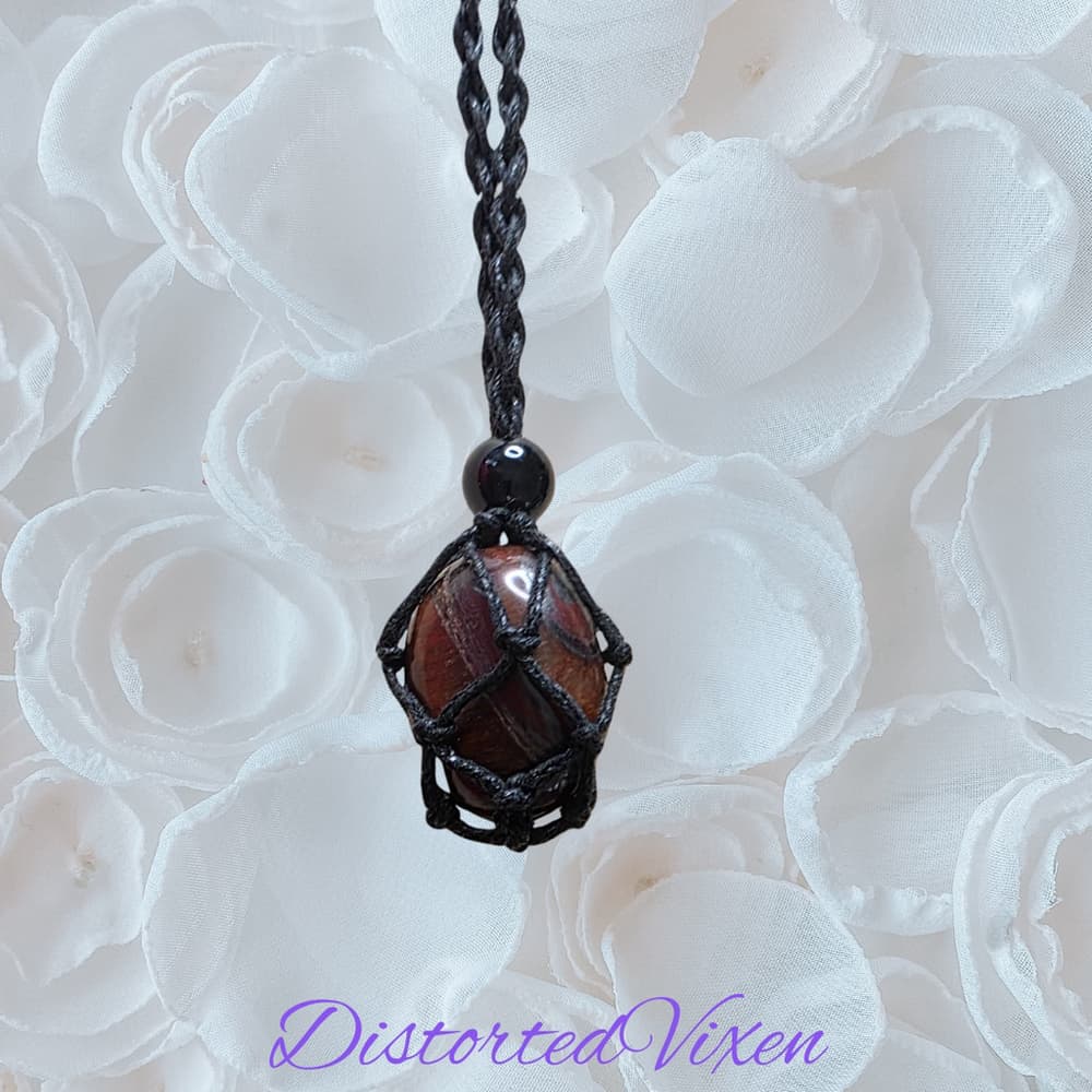 Tiger’s Eye Macramé Crystal Jewelry | Necklace or Bracelet | One of a Kind - Thumbnail 2