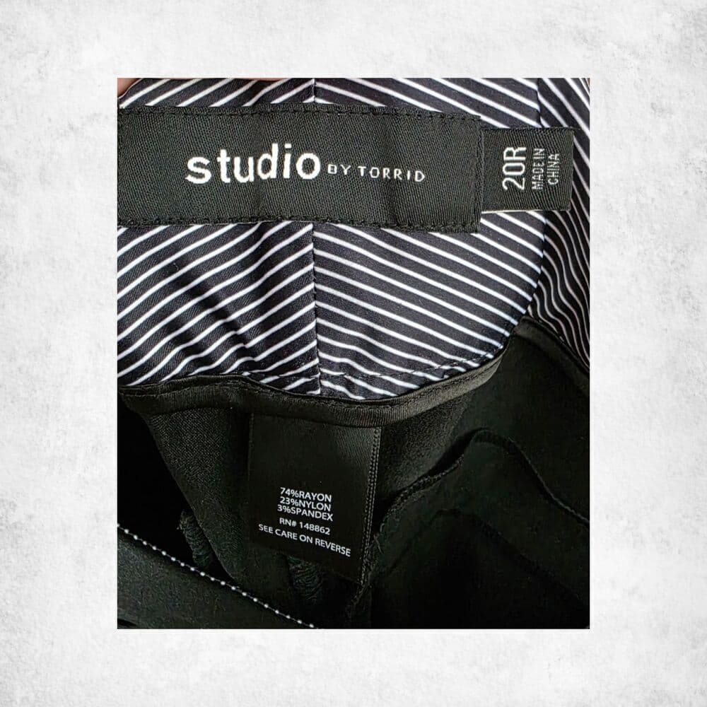 Studio by Torrid Black Dress Pants 20R Plus High Rise Straight Leg Suit Trousers - Thumbnail 3
