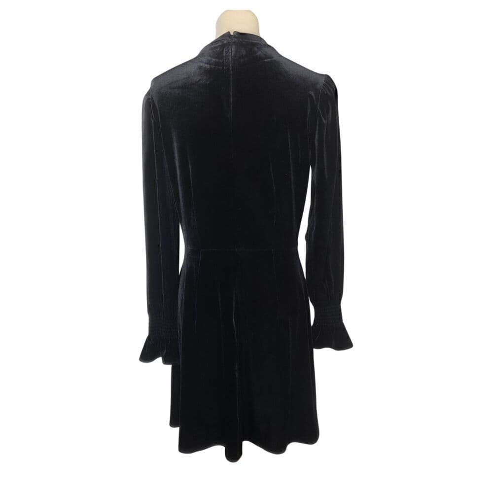 Black Velvet Long Sleeve Dress – LOFT – Size 6 – Wednesday Addams Goth Vibes - Thumbnail 2