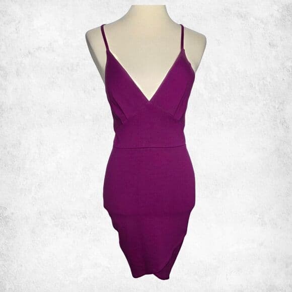 Charlotte Russe Magenta Cutout Bodycon Mini Dress – Strappy Back Clubwear (S) - Thumbnail 7