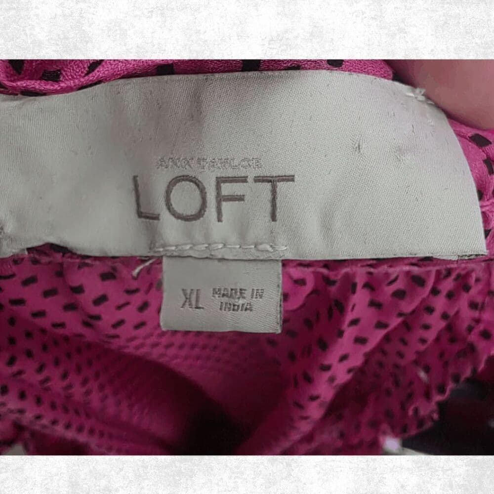 LOFT Pink Polka Dot Ruffle Blouse – XL | Feminine Office Chic