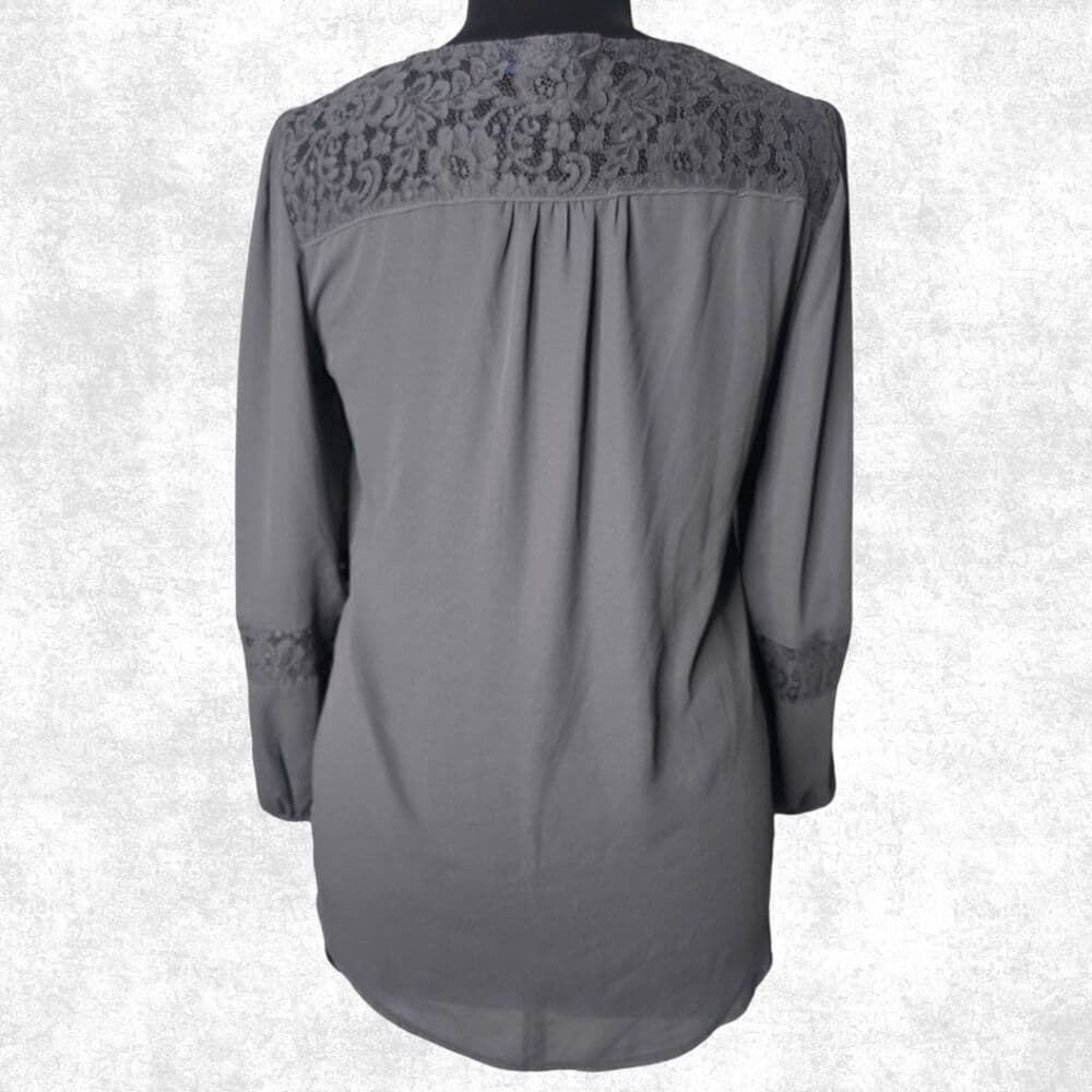 APT. 9 Gray Lace Detail Blouse – Size Large - Thumbnail 5
