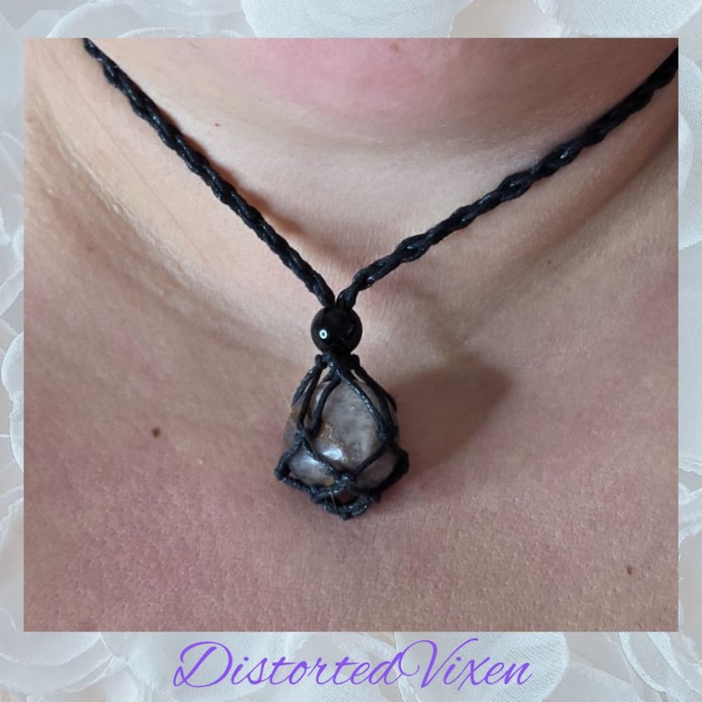 Rainbow florite macrame necklace - Thumbnail 2