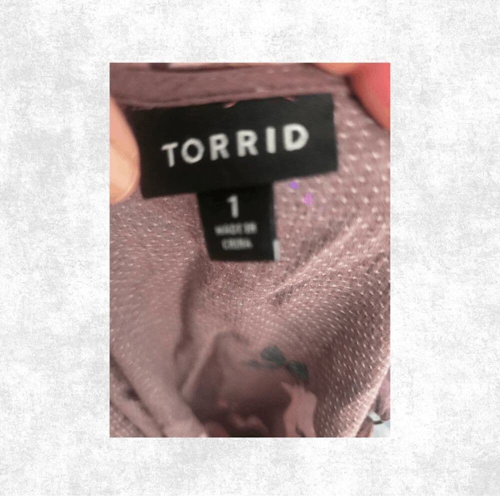 Torrid Mauve Floral Gauze Swing Tank Top – Plus Size 1 (14–16) | Lightweight Sle