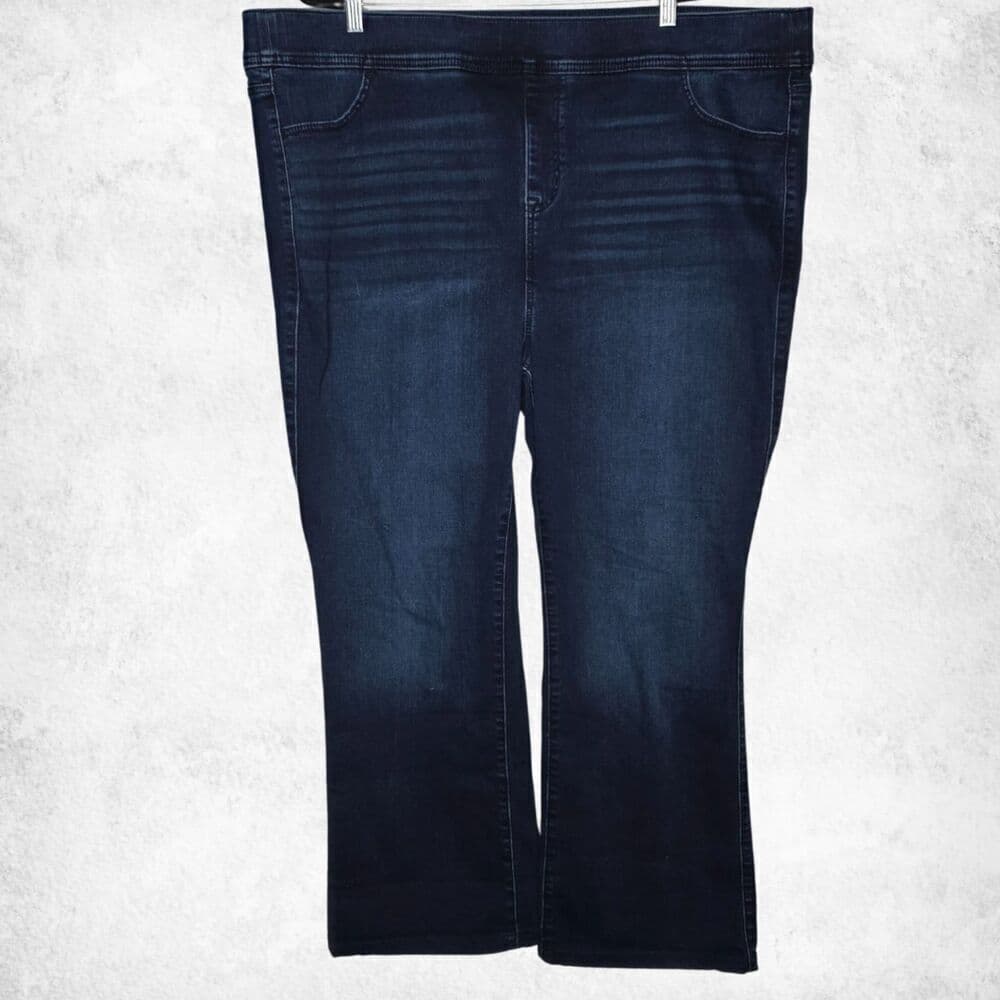 Torrid Lean Jean Slim Boot Super Soft Dark Wash Plus 4R (26) High Rise Pull-On - Thumbnail 5