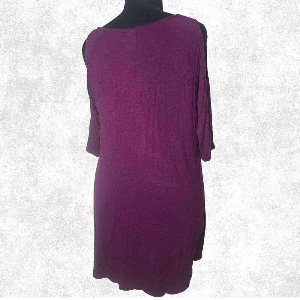 Terra & Sky 0X (14W) Purple Tunic Top Soft Stretch Knit Plus Size Casual Tee