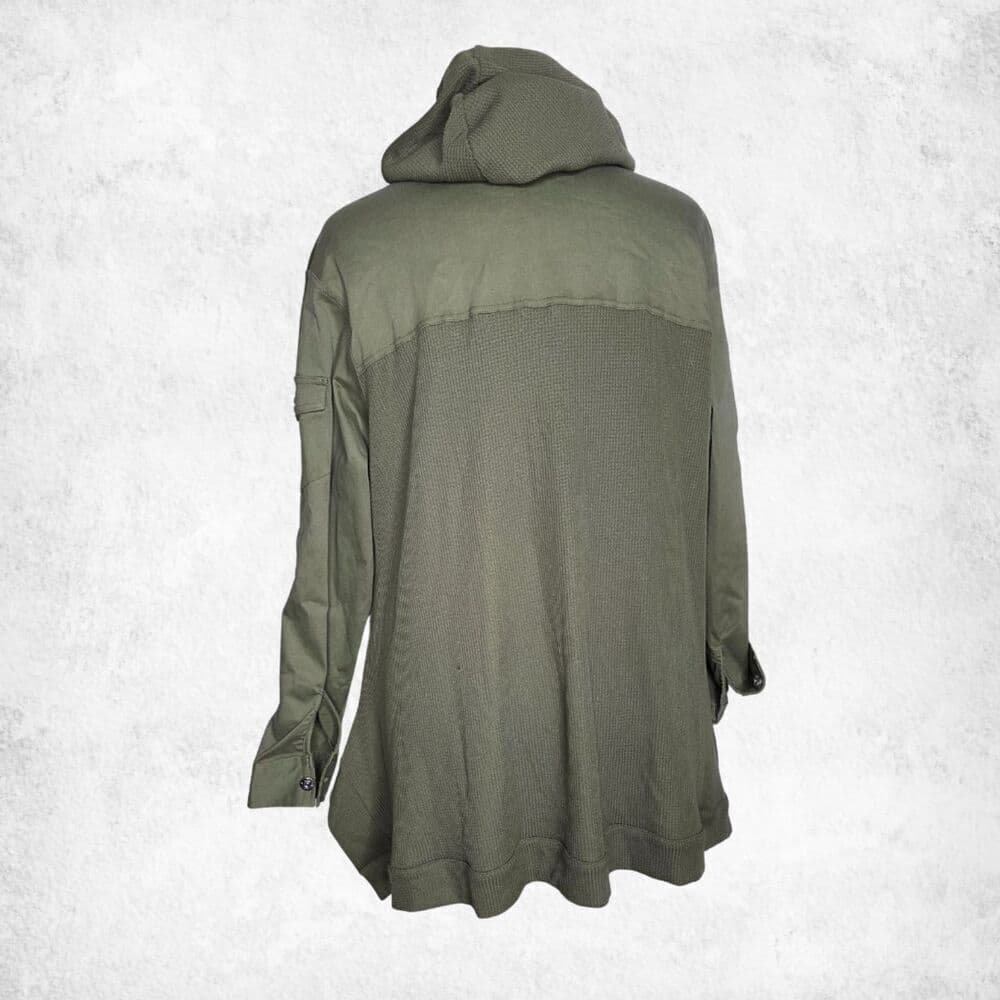 Diane Gilman DG2 Olive Green Cape Jacket Cardigan 2X – Hooded Draped Layering - Thumbnail 3