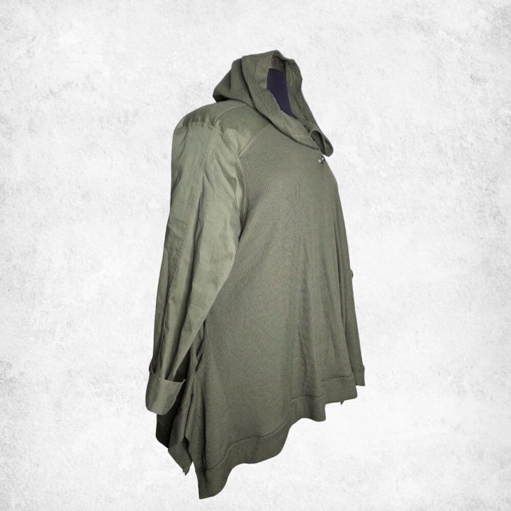 Diane Gilman DG2 Olive Green Cape Jacket Cardigan 2X – Hooded Draped Layering