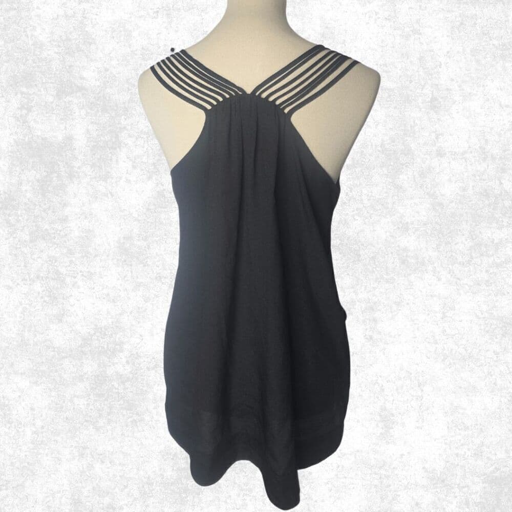 Naked Zebra Women’s Black Strappy V-Neck Cami Top – Size Large - Thumbnail 4