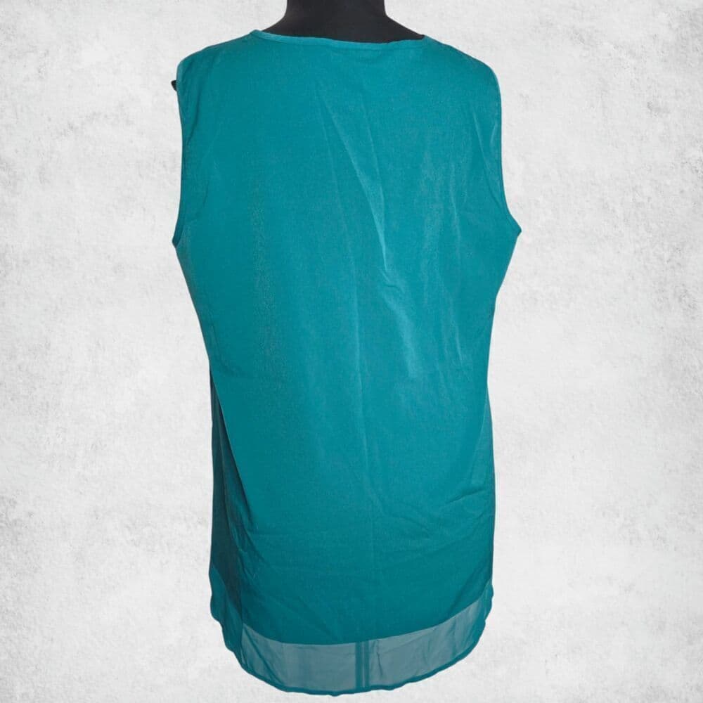 Lane Bryant Teal Chiffon Layering Tank Top 20 Plus Size Sleeveless Tunic Blouse - Thumbnail 3