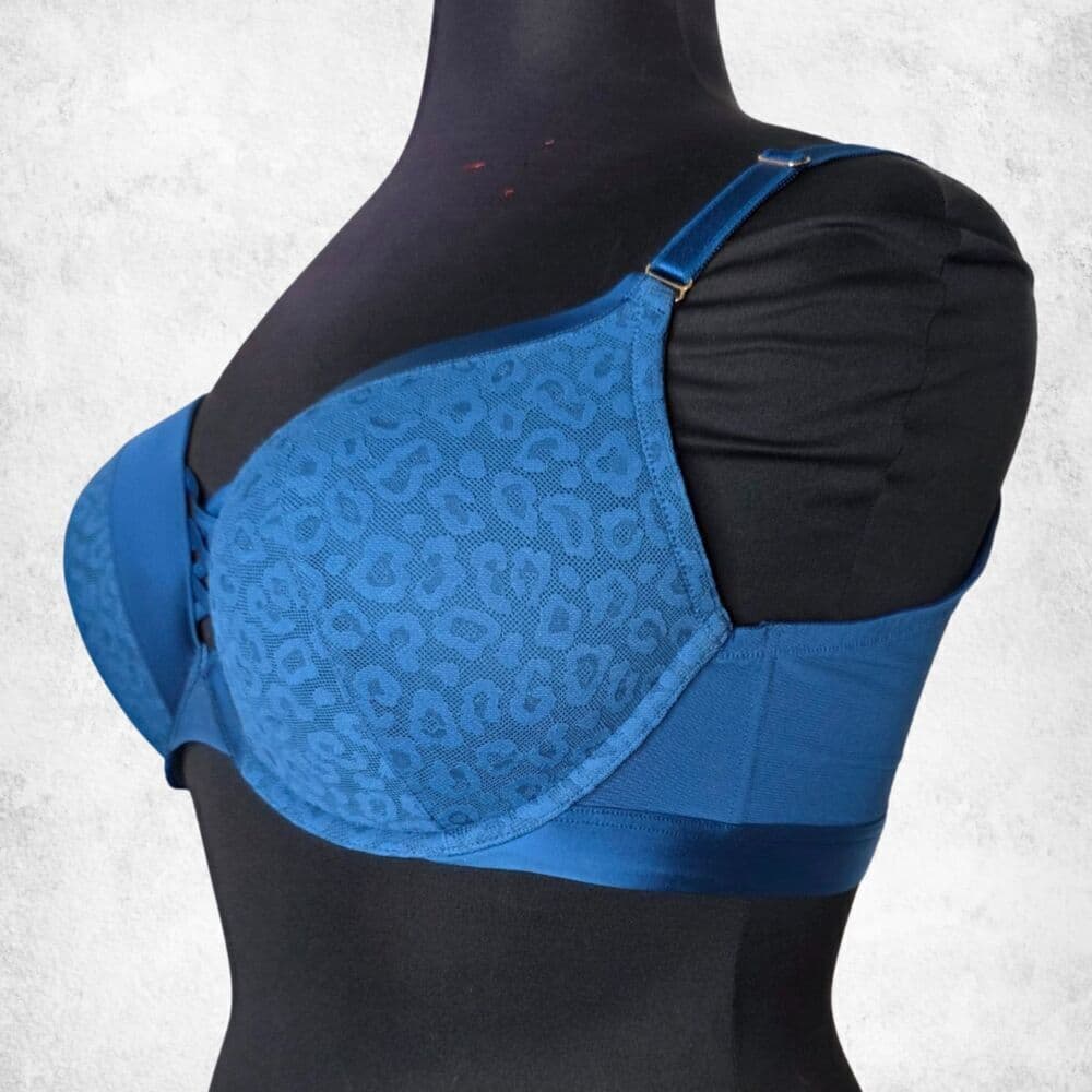 Torrid Curve 40DD XO Plunge Push-Up Bra – Teal Leopard Print