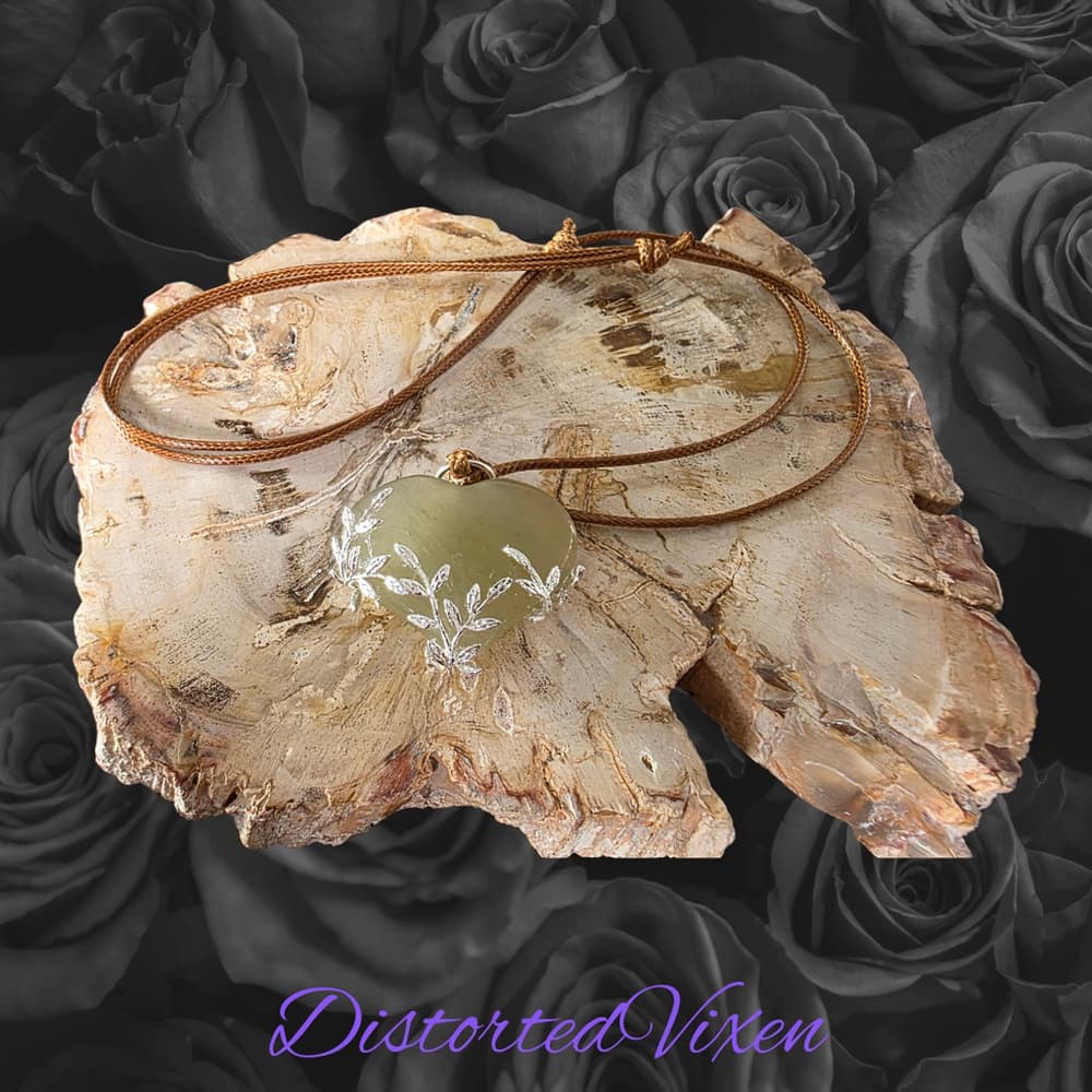 Green Aventurine Heart Necklace – Hand Wrapped Crystal Heart Pendant Chakra - Thumbnail 5