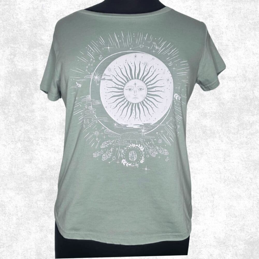 Ana & Caban Green Celestial Graphic Tee – Size 1X – Soft Alt Vibe