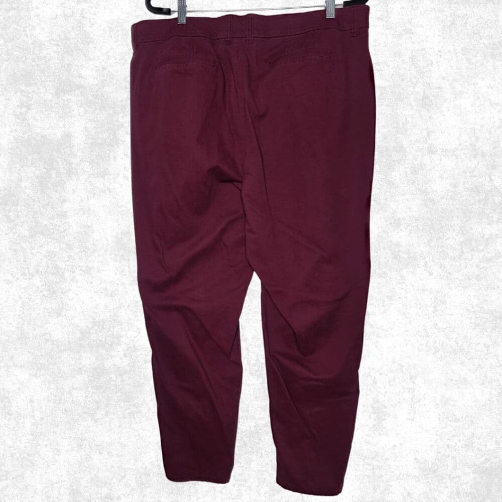 Lane Bryant Burgundy Stretch Cotton Trousers – Size 16 - Thumbnail 2