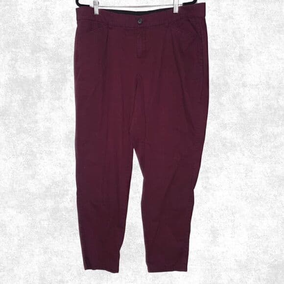 Lane Bryant Burgundy Stretch Cotton Trousers – Size 16 - Thumbnail 8